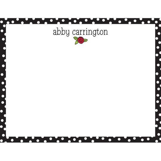 Black Dotted Edge Flat Note Cards